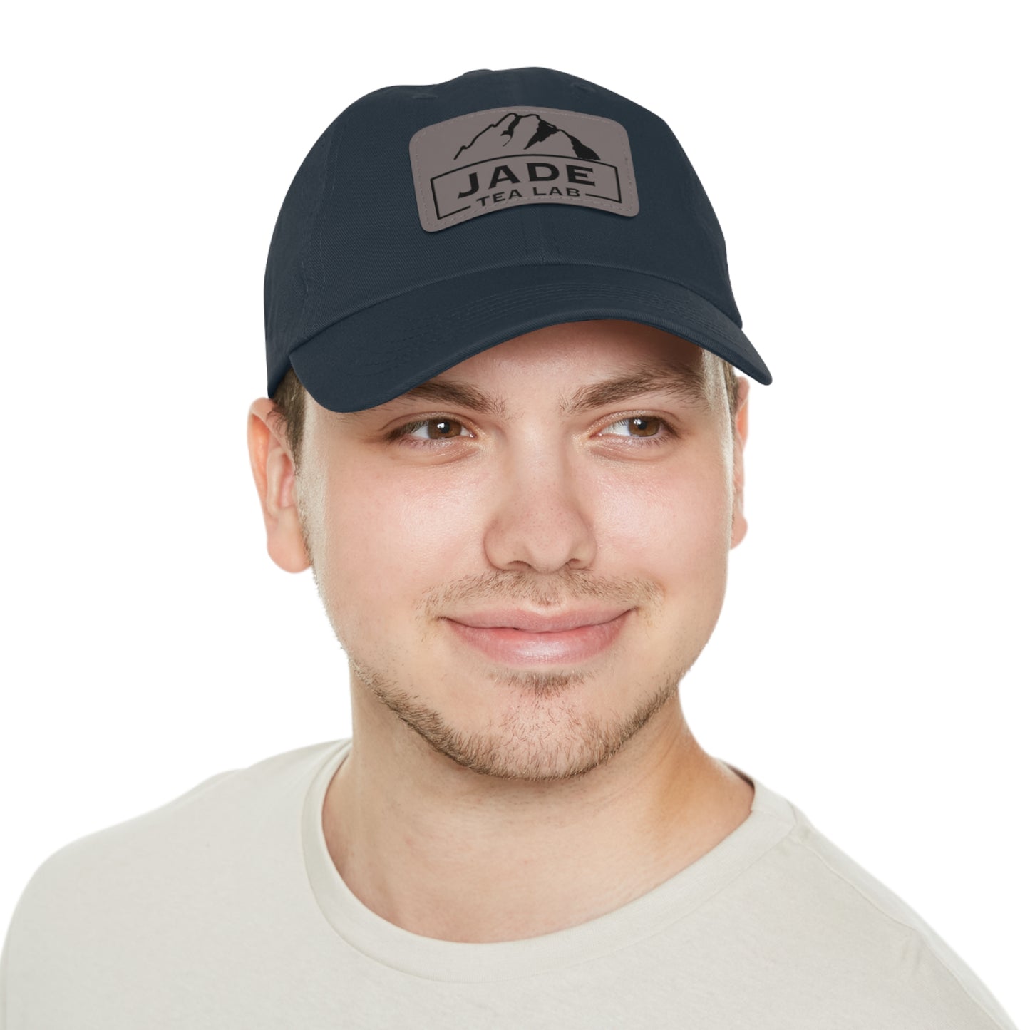 Jade Tea Lab Logo Hat with Leather Patch (Rectangle)