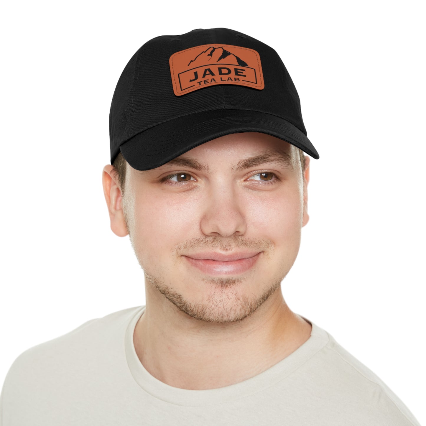 Jade Tea Lab Logo Hat with Leather Patch (Rectangle)