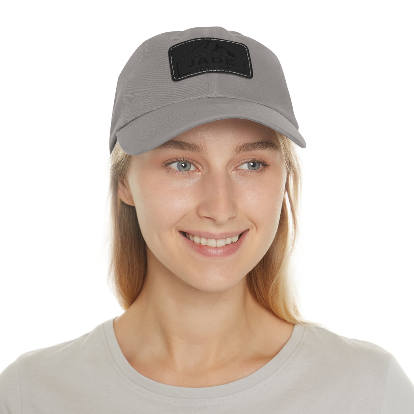 Jade Tea Lab Logo Hat with Leather Patch (Rectangle)