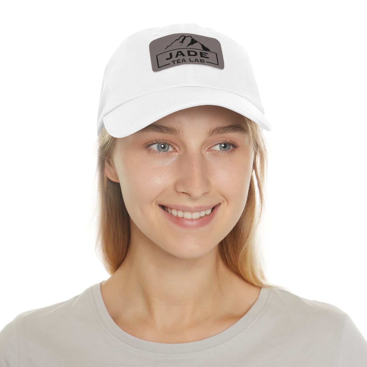 Jade Tea Lab Logo Hat with Leather Patch (Rectangle)