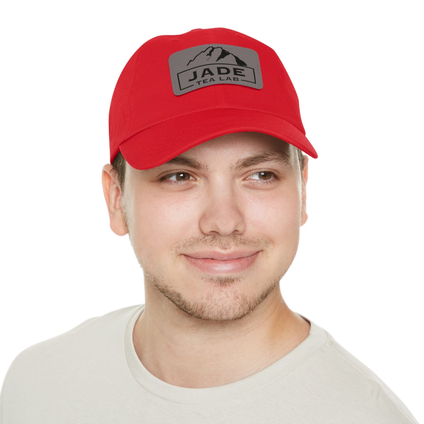 Jade Tea Lab Logo Hat with Leather Patch (Rectangle)