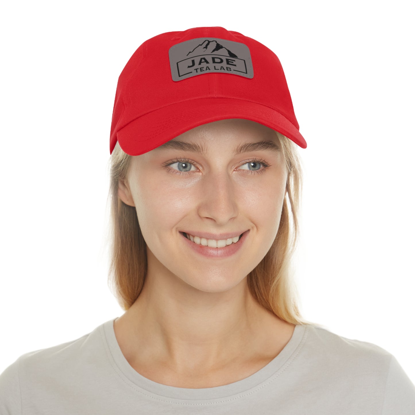 Jade Tea Lab Logo Hat with Leather Patch (Rectangle)