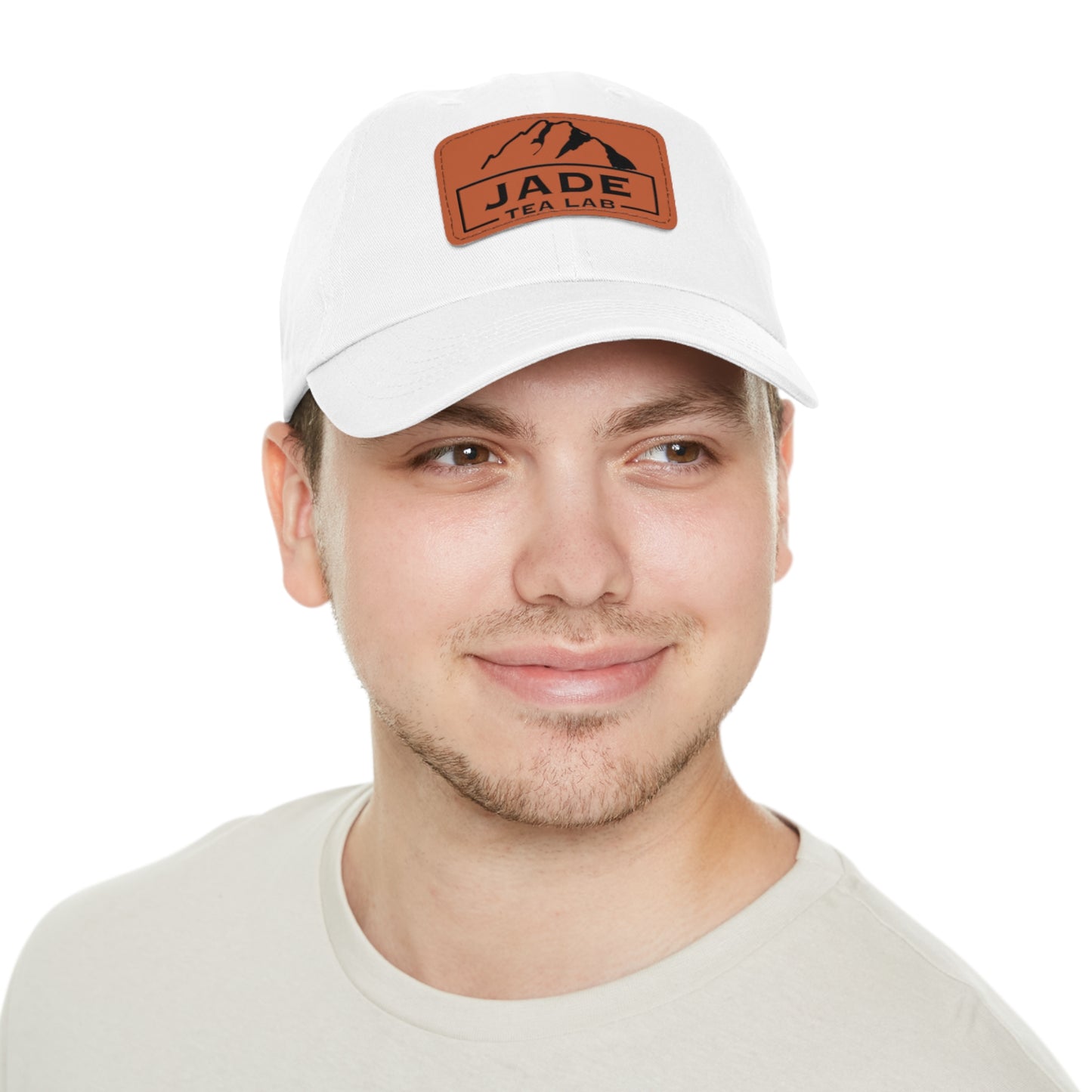 Jade Tea Lab Logo Hat with Leather Patch (Rectangle)