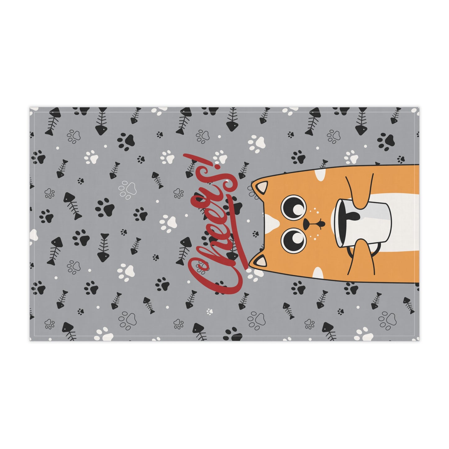 Kitchen Towel Cat Cheers Print