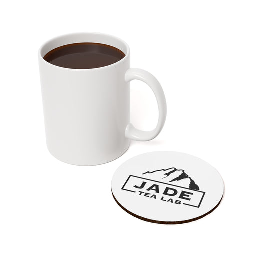 Jade Tea Lab Logo Cork Back Coaster