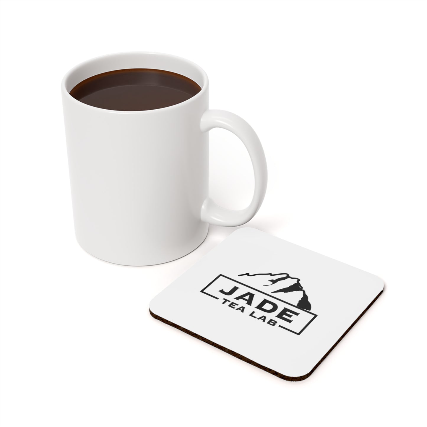 Jade Tea Lab Logo Cork Back Coaster